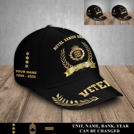 Personalized Rank, Year And Name Denmark Soldier/Veterans Baseball Cap - 17282592