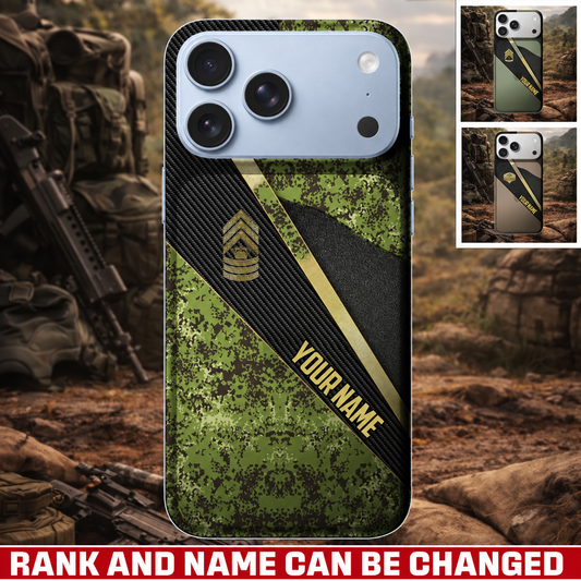Personalized Denmark Veteran/ Soldier With Rank And Name Camo Phone Case - 17728416