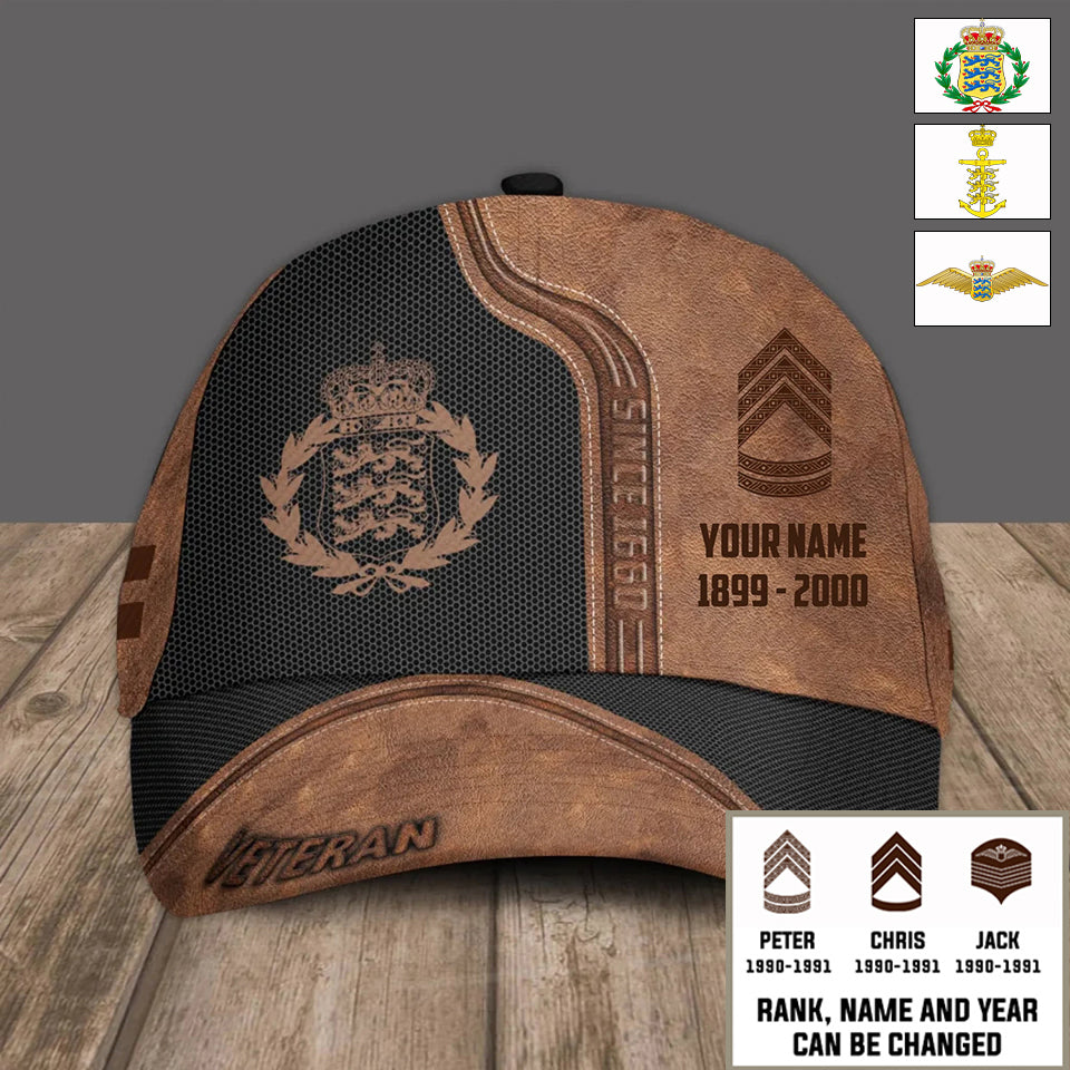 Personalized Rank, Year And Name Denmark Soldier/Veterans Baseball Cap - 17376768