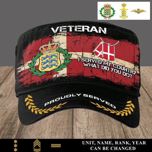 Personalized Denmark Soldier/ Veteran With Name, Year And Rank Military Cap - 17493408