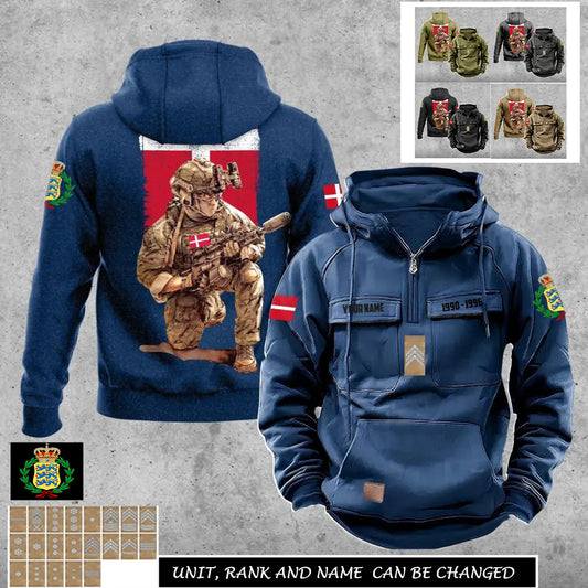 Personalized Denmark Soldier/Veteran Vintage Hoodie All Over Printed - 17194464