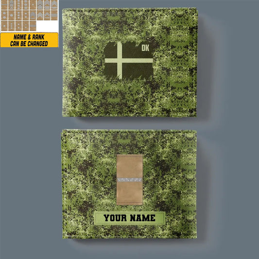 Personalized Denmark Soldier/ Veteran Camo With Name And Rank Wallet 3D Printed - 2501240001