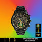 Personalized Denmark Soldier/ Veteran With Name, Rank And Year Black Stainless Steel Watch - 17286660 - Gold Version