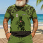 Personalized Denmark Soldier/ Veteran Camo With Name And Rank Combo T-Shirt + Short 3D Printed - 17108064