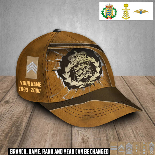 Personalized Rank, Year And Name Denmark Soldier/Veterans Baseball Cap - 17374176