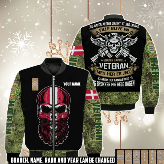 Personalized Denmark Soldier/Veteran with Name and Rank Bomber All Over Printed - 17410464