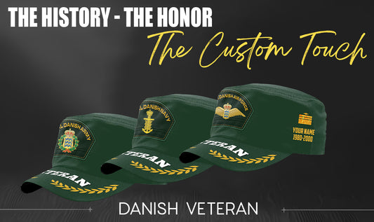 Personalized Denmark Soldier/ Veteran With Name, Year And Rank Military Cap - 17497728