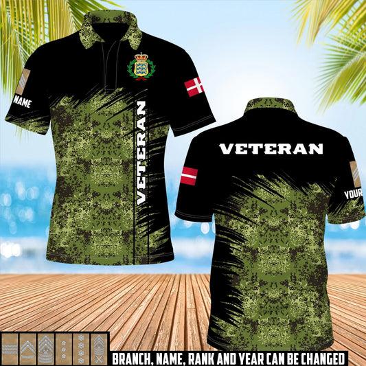 Personalized Denmark Soldier/Veteran with Name and Rank POLO All Over Printed - 17476992