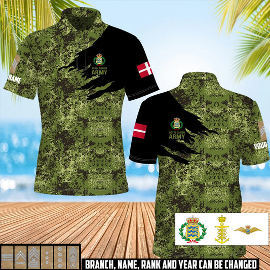Personalized Denmark Soldier/Veteran with Name and Rank POLO All Over Printed - 17474400