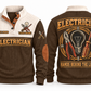Electrician ELC01 sports sweatshirt brown, front and back with flat printed artwork
