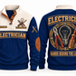 Electrician ELC01 sports sweatshirt navy, front and back with flat printed artwork