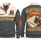 Electrician ELC02 sports sweatshirt grey, front and back with flat printed artwork