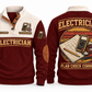 Electrician ELC02 sports sweatshirt jujube-red, front and back with flat printed artwork