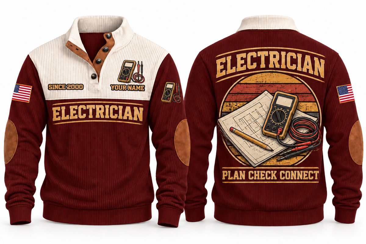Electrician ELC02 sports sweatshirt jujube-red, front and back with flat printed artwork