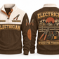 Electrician ELC03 sports sweatshirt brown, front and back with flat printed artwork
