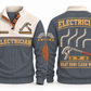 ELC04 Personalized Electrician Clean Runs Sports Sweatshirt in Grey, front and back