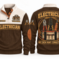 Electrician ELC05 sports sweatshirt brown, front and back with flat printed artwork