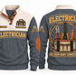 Electrician ELC05 sports sweatshirt grey, front and back with flat printed artwork