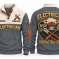 Electrician ELC06 sports sweatshirt grey, front and back with flat printed artwork