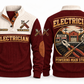 Electrician ELC06 sports sweatshirt jujube-red, front and back with flat printed artwork
