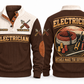 Electrician ELC07 sports sweatshirt brown, front and back with flat printed artwork