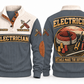 Electrician ELC07 sports sweatshirt grey, front and back with flat printed artwork