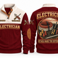 Electrician ELC07 sports sweatshirt jujube-red, front and back with flat printed artwork