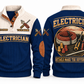 Electrician ELC07 sports sweatshirt navy, front and back with flat printed artwork