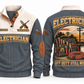 Electrician ELC08 sports sweatshirt grey, front and back with flat printed artwork