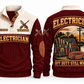 Electrician ELC08 sports sweatshirt jujube-red, front and back with flat printed artwork