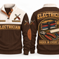 Electrician ELC09 sports sweatshirt brown, front and back with flat printed artwork