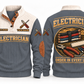 Electrician ELC09 sports sweatshirt grey, front and back with flat printed artwork