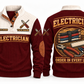 Electrician ELC09 sports sweatshirt jujube-red, front and back with flat printed artwork