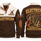 Electrician ELC10 sports sweatshirt brown, front and back with flat printed artwork