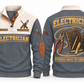 Electrician ELC10 sports sweatshirt grey, front and back with flat printed artwork