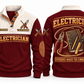 Electrician ELC10 sports sweatshirt jujube-red, front and back with flat printed artwork