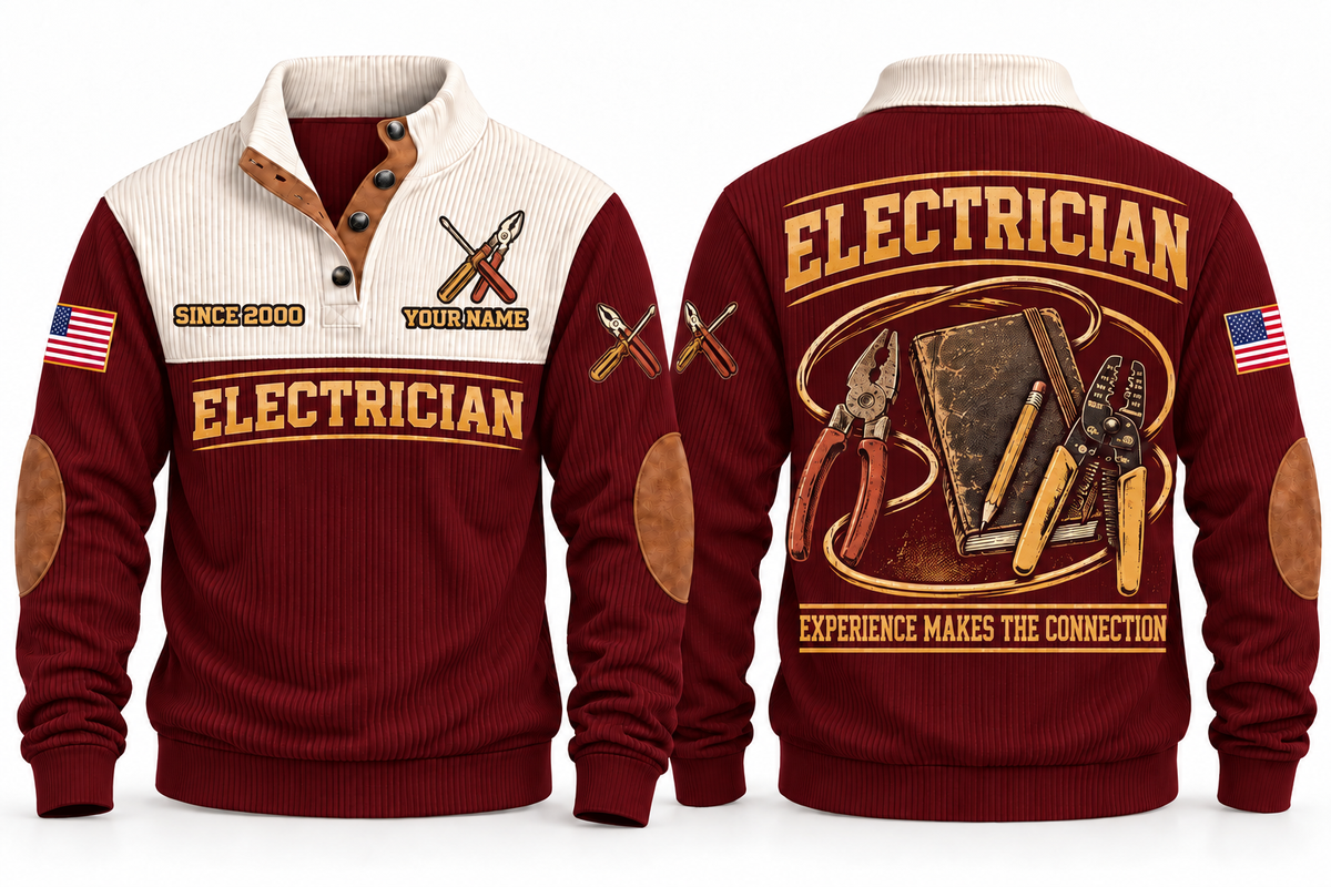 Electrician ELC10 sports sweatshirt jujube-red, front and back with flat printed artwork