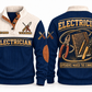 Electrician ELC10 sports sweatshirt navy, front and back with flat printed artwork
