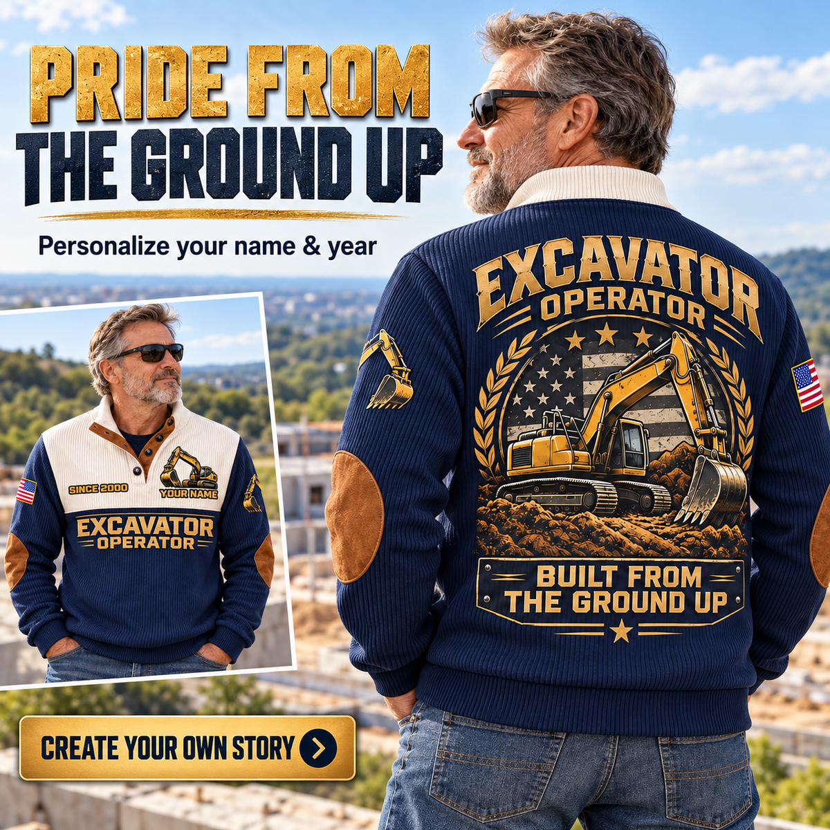 EXC10 personalized sports sweatshirt square advertisement