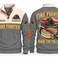 Fire Fighter FFR01 sports sweatshirt grey, front and back with flat printed artwork