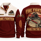 Fire Fighter FFR01 sports sweatshirt jujube-red, front and back with flat printed artwork