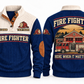 Fire Fighter FFR03 sports sweatshirt navy, front and back with flat printed artwork