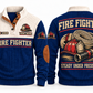 Fire Fighter FFR04 sports sweatshirt navy, front and back with flat printed artwork