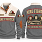 Fire Fighter FFR05 sports sweatshirt grey, front and back with flat printed artwork