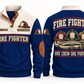 Fire Fighter FFR05 sports sweatshirt navy, front and back with flat printed artwork