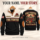 Fire Fighter Hometown Service black personalized sports sweatshirt, name and year personalization
