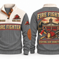 Fire Fighter FFR06 sports sweatshirt grey, front and back with flat printed artwork