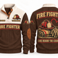Fire Fighter FFR07 sports sweatshirt brown, front and back with flat printed artwork