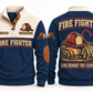 Fire Fighter FFR07 sports sweatshirt navy, front and back with flat printed artwork