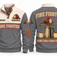 Fire Fighter FFR08 sports sweatshirt grey, front and back with flat printed artwork